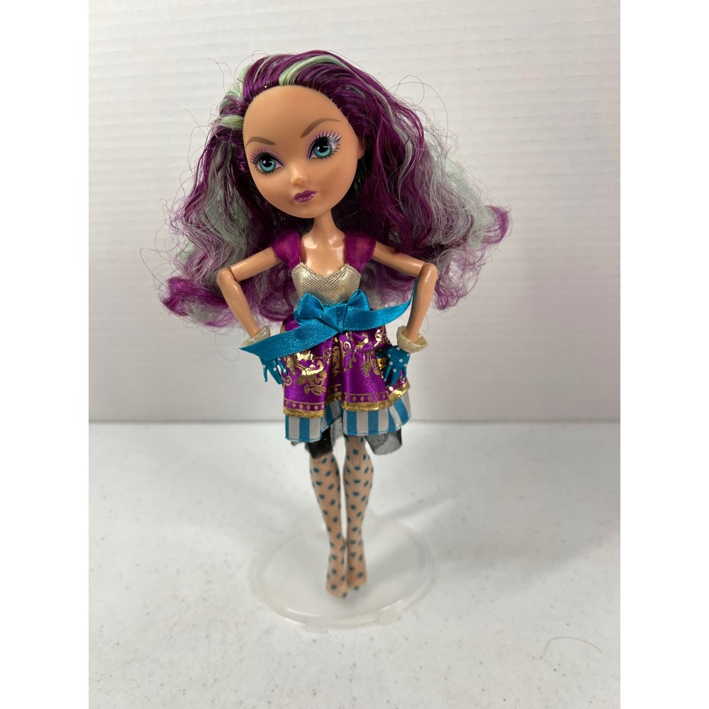 Ever After High Madeline Hatter Way Too Wonderland Doll Purple Green Hair 10.5in